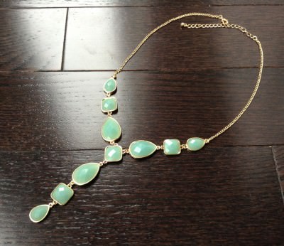 Mint Green Y Necklace