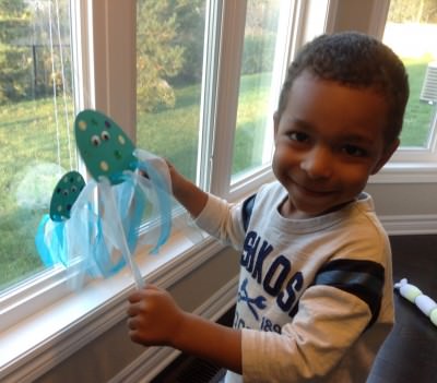 My son enjoying 'My Racing Jellyfish'