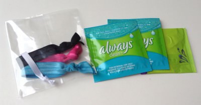 15 tampons, 5 pads and 5 liners