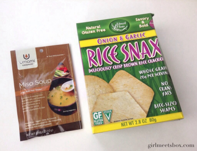 UrthBox Review: Unami Essence Miso Soup & Edward & Sons Rice Snax
