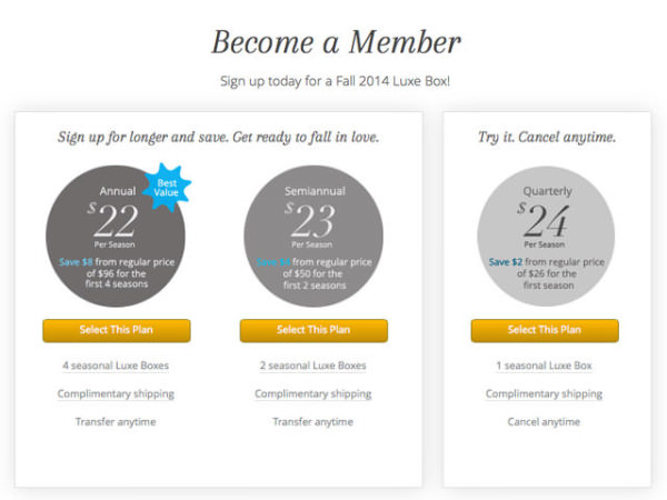Luxe Box Become a Member