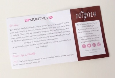 Lip Monthly Review + Coupon Code – October 2014