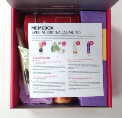Memebox Special #30 Tea Cosmetics Review + NEW October Promo Codes!