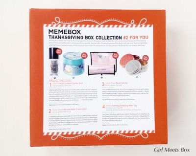 Memebox Thanksgiving Box Collection #2 For You Review + Promo Codes