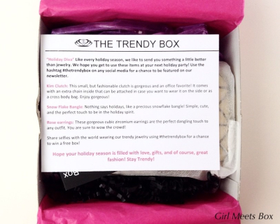 The Trendy Box Review + GIVEAWAY – December 2014