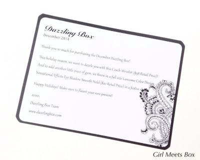Dazzling Box Review + Promo Code – December 2014