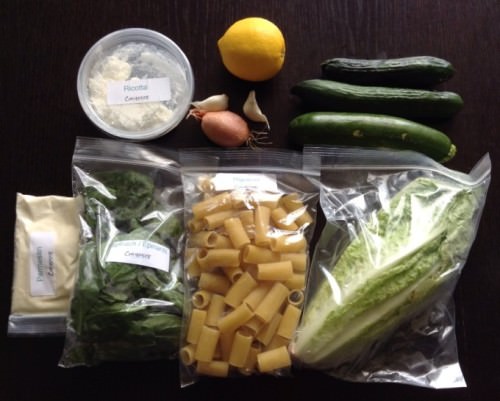 Creamy Rigatoni w/ Romaine Heart & Cucumber Salad Ingredients