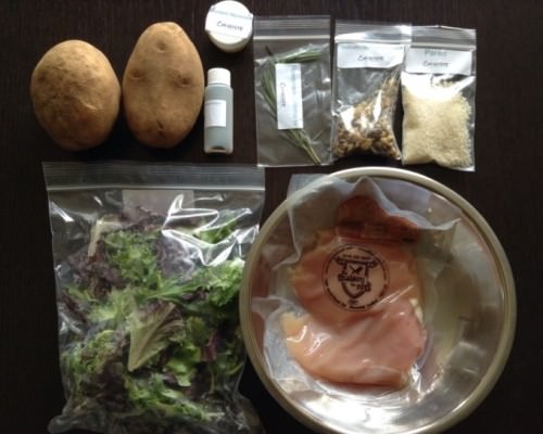 Walnot Crusted Chicken w/ Roasted Potato & Mesclun Salad Ingredients