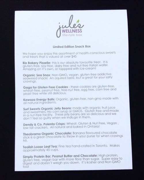 Jule’s Wellness Lifestyle Box Review + Promo Code – July 2015