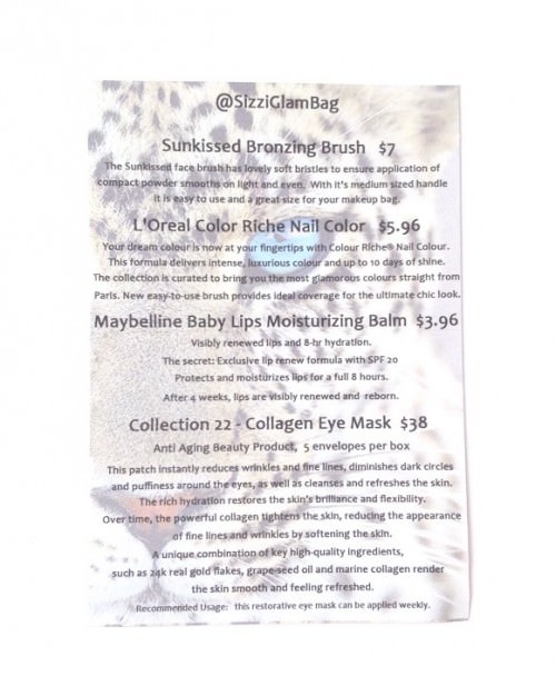 Sizzi Glam Bag Review – August 2015