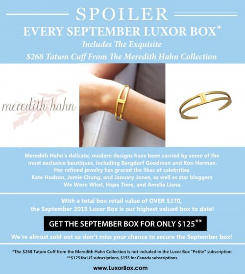 Luxor Box September Box Spoiler!