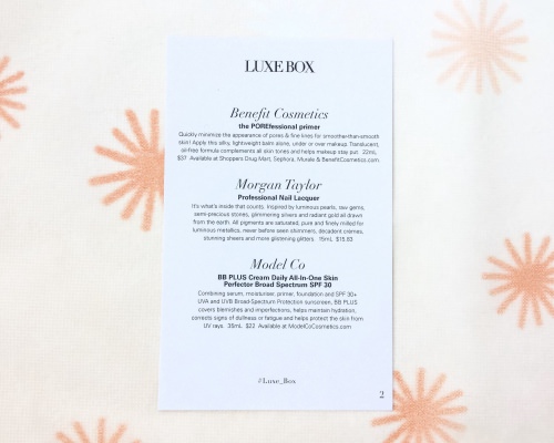 Luxe Box Subscription Box Review – Spring 2016