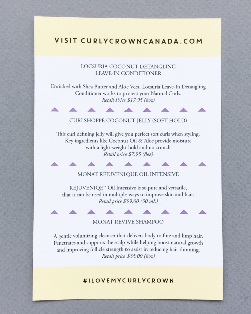 Curly Crown Canada Subscription Box Review + Coupon Code – July 2016