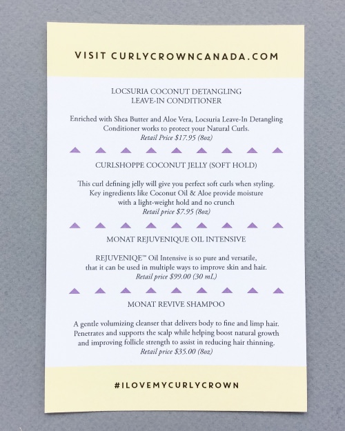 Curly Crown Canada Subscription Box Review + Coupon Code – July 2016