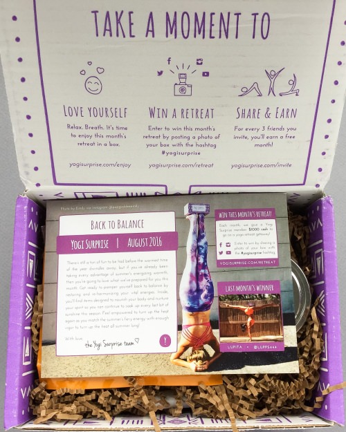 Yogi Surprise Subscription Box Review + Coupon Code – August 2016