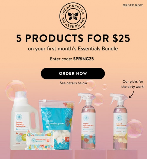 The Honest Company Essentials Bundle Coupon Code – 5 Products for $25!