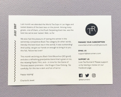 Tea Runners Subscription Box Review – July 2017
