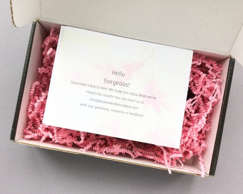 Benevolent Beauty Box Review + Coupon Code – November 2017