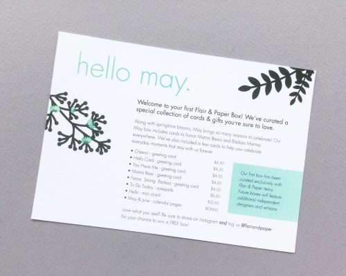 Flair & Paper Subscription Box + Coupon Code – May 2018