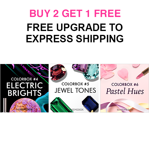Memebox 3 New Colourboxes – Buy 2 Get 1 FREE!